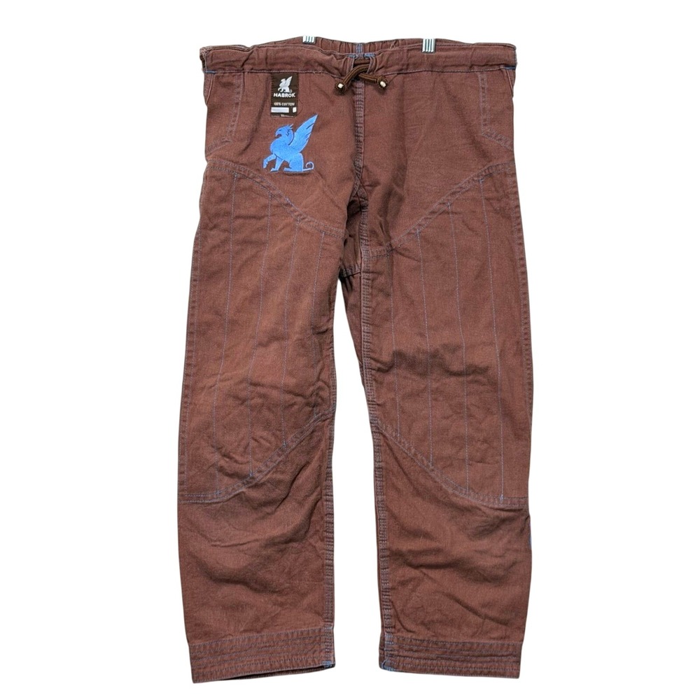 Habrok BJJ Gi Pants Mens Brown Jiu Jitsu Grappling Cotton